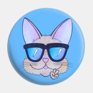 Kitten Wearing Sunglasses - A Cool Cartoon Cat Pin