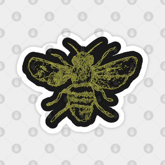 Bee No. 2 Yellow Magnet by CarolineArts