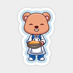 Chef Bear Cute Cartoon Magnet