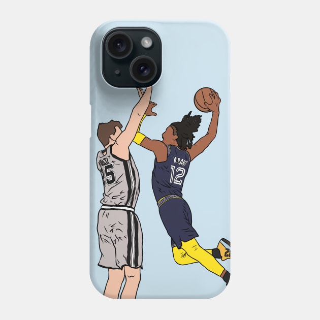 Ja Morant Dunks on Jakob Poeltl Phone Case by rattraptees