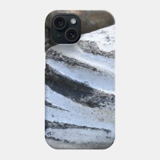 Close-up of beautiful layered triangular stone rock in white and grey stripes Phone Case