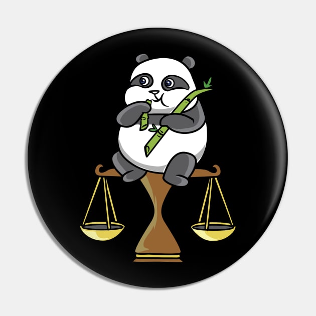 Panda on Libra Pin by theanimaldude