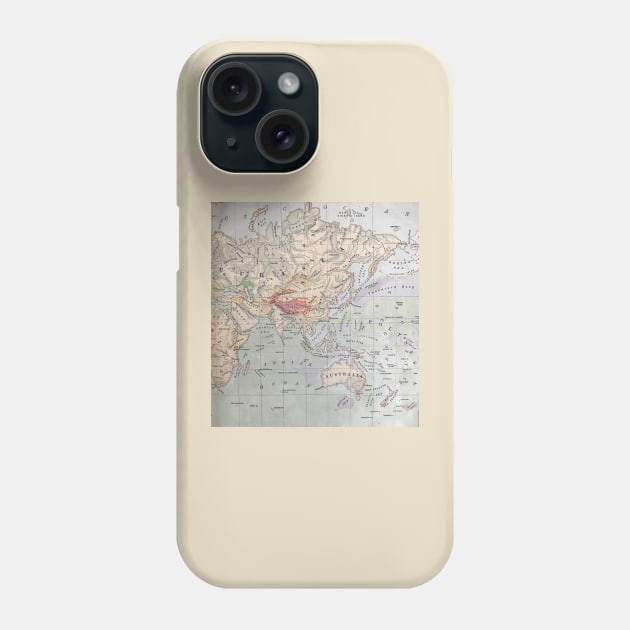 Europe and Asia, antique map 1800s Phone Case by djrunnels