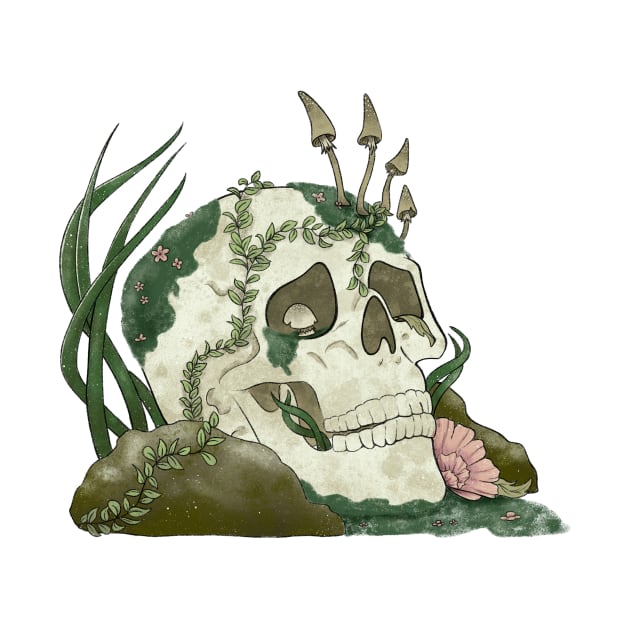 Moss Covered Skull by JBeasleyDesigns