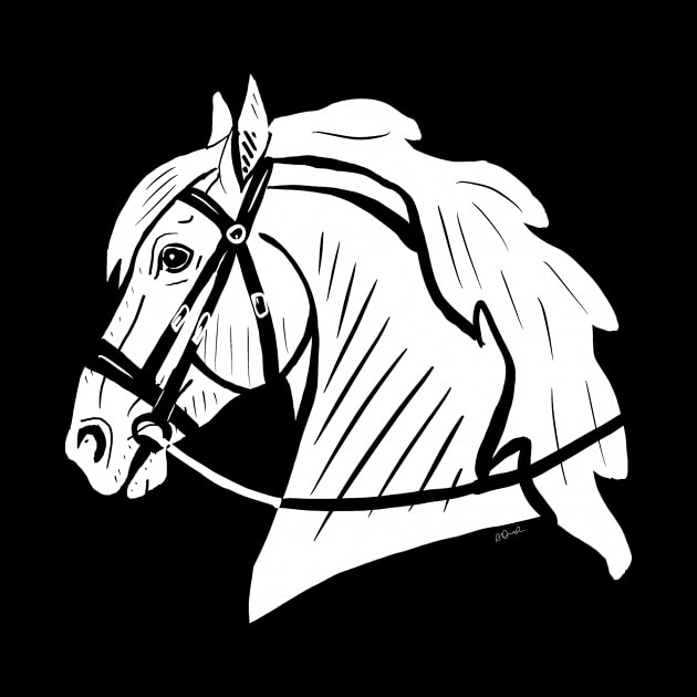 White horse head by Shyflyer
