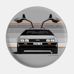 My drawing of the DeLorean DMC-12 in front view Pin