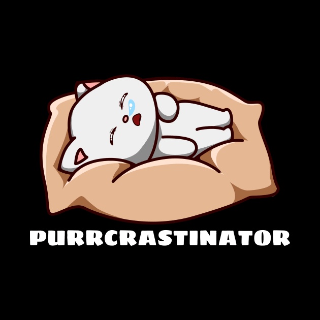 Purrcrastinator | Cute Procrastinator Pun by Allthingspunny