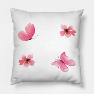 Butterflies and pink flowers Pillow