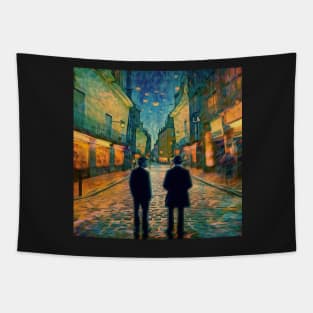 Starry Night in the City: An Impressionistic Urban Landscape Tapestry