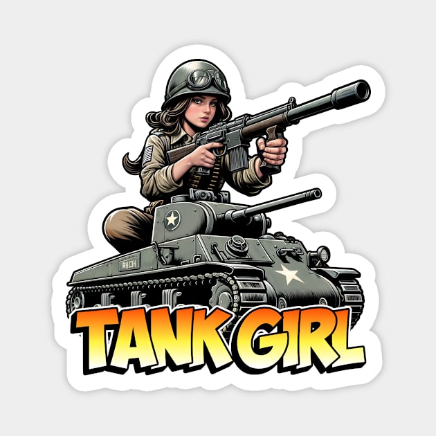 Tank Girl Magnet by Rawlifegraphic