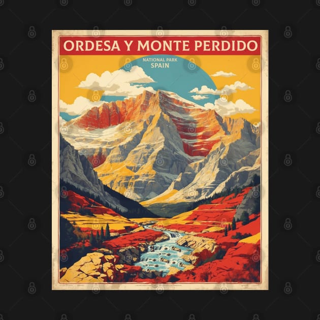 Ordesa y Monte Perdido National Park Spain Travel Tourism Retro Vintage by TravelersGems