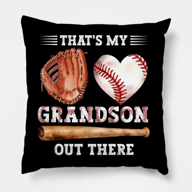 That's My Grandson Out There Baseball Funny Baseball Grandma Pillow by Asg Design