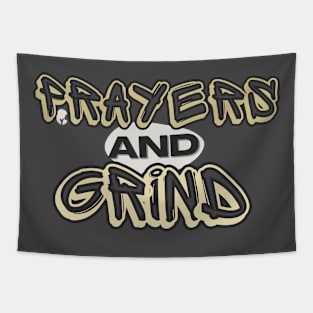 Prayers & Grind graphic Tapestry