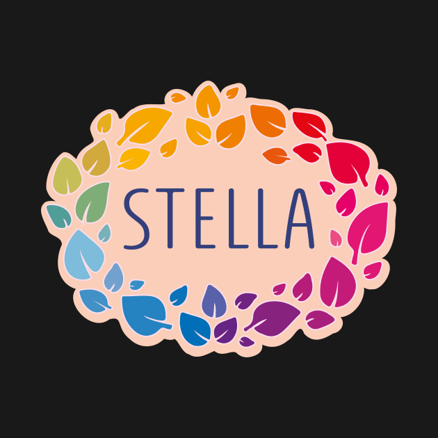 Stella name with colorful leaves by WildMeART