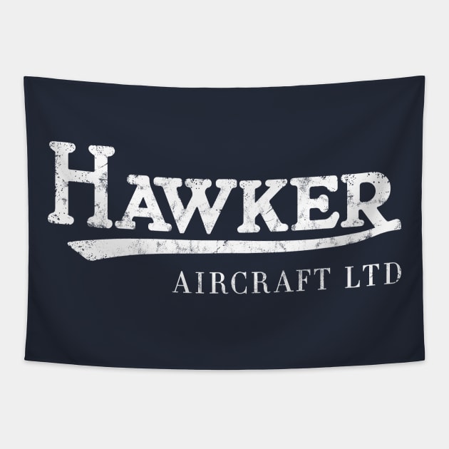 Hawker Aircraft Vintage Logo Tapestry by 909 Apparel