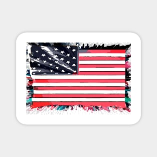 Extruded USA flag Magnet