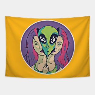 Alien Infiltrator Girl Tapestry