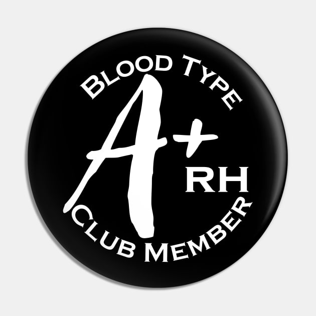 Blood type A plus club member - Dark Pin by Czajnikolandia