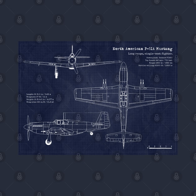 Blueprint P51 Mustang by Aircraft.Lover