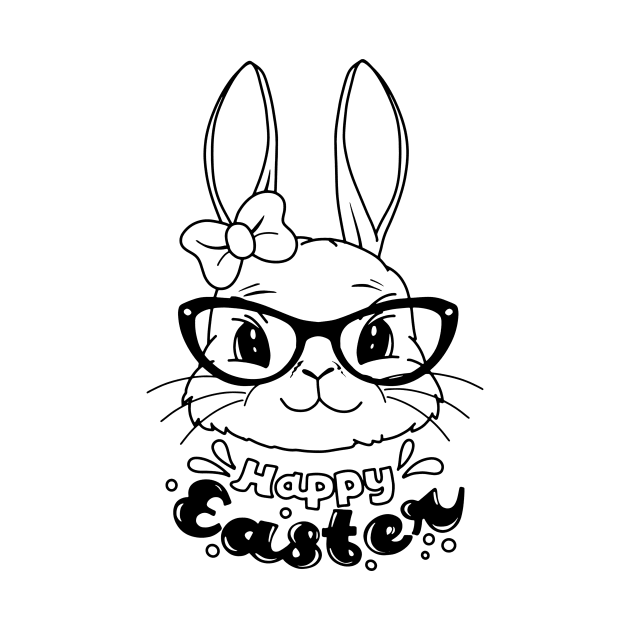 Funny and Cute  Rabbit ,happy Easter cartoon, Cartoon style by 9georgeDoodle