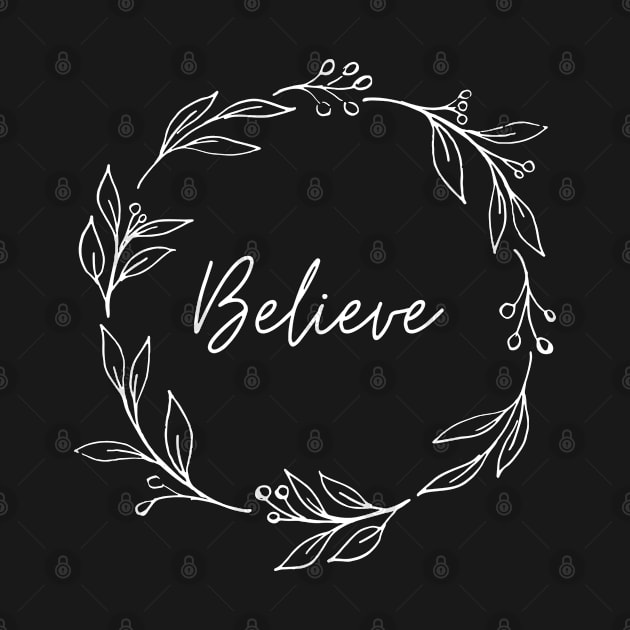 Believe Floral Wreath by Mission Bear