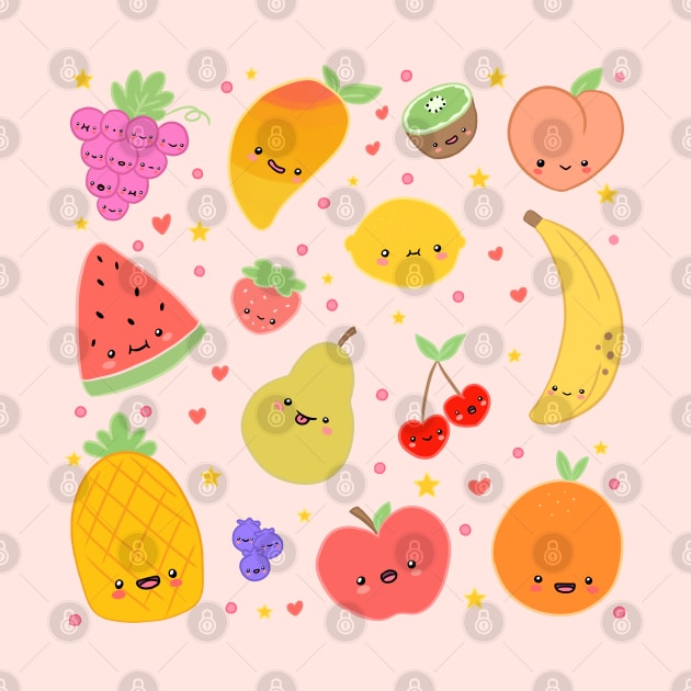 Kawaii fruits by Yarafantasyart