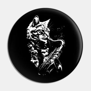 Sax Cat Pin