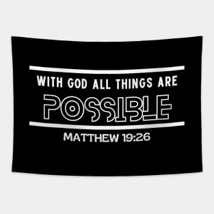 With God All Things Are Possible | Christian Typography Tapestry