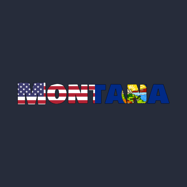 Montana State Flag/American Flag Logo by ElevenGraphics