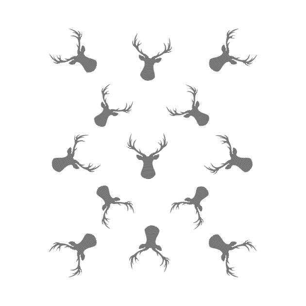 Deer pattern - black. by kerens