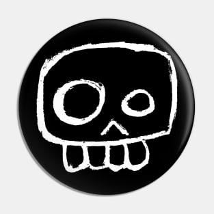 Agent Skully – Skull (white on black) Pin