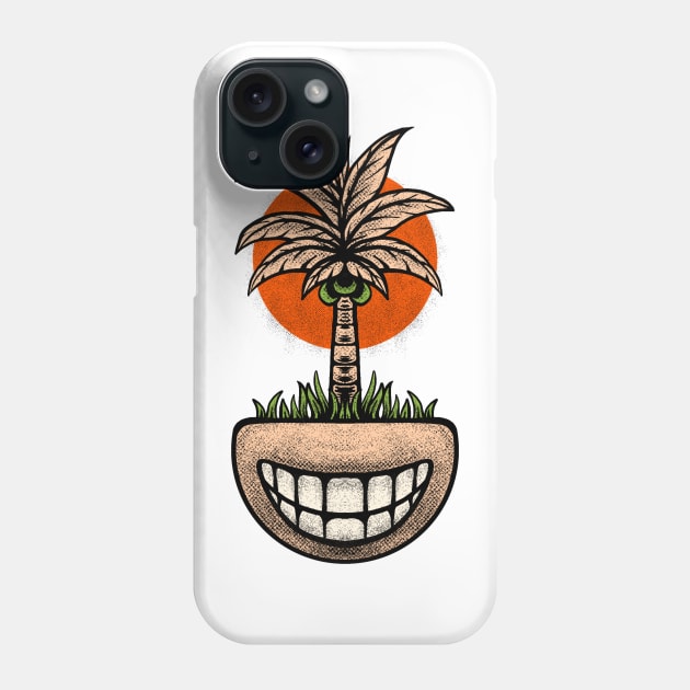 Coconut tree with smile Phone Case by Tuye Project