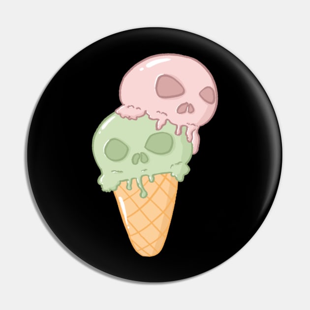 Skull ice cream Pin by Mydrawingsz