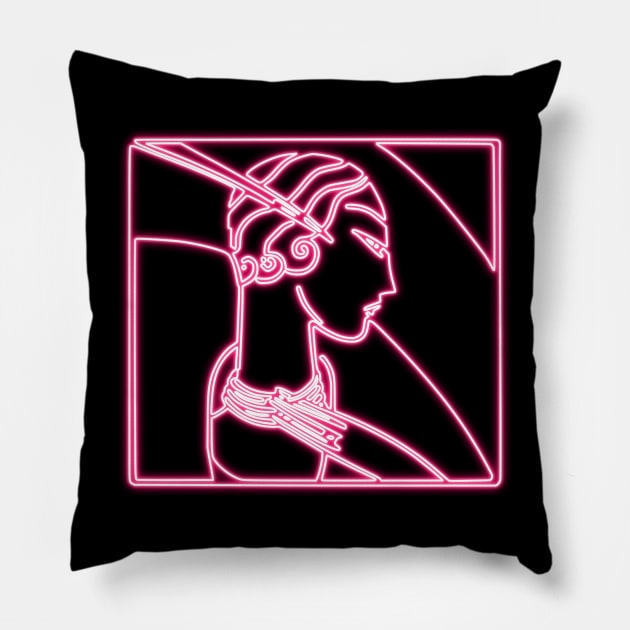 Art Deco woman portrait Pillow by la chataigne qui vole ⭐⭐⭐⭐⭐