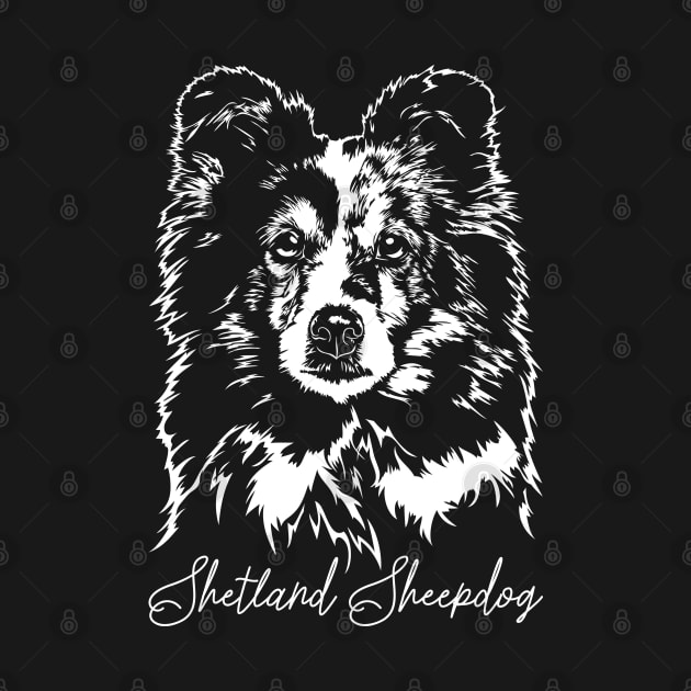 Funny Proud Sheltie Shetland Sheepdog dog portrait by wilsigns