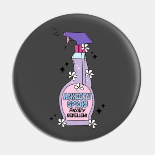 Whimsical Anxiety Spray Graphic Funny Quirky Stress Relief Pin