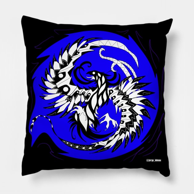 black phoenix bird Pillow by jorge_lebeau