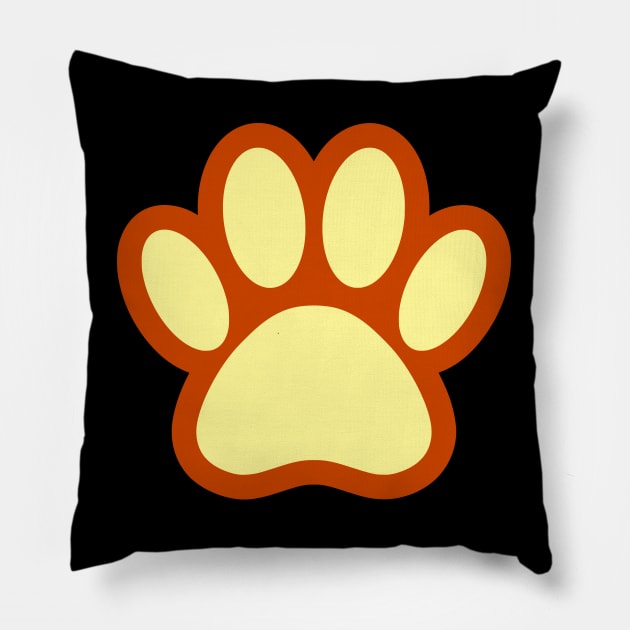 Kawaii Dog Paw Print Pillow by Braznyc