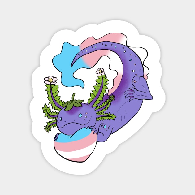 Trans Strawberry Axolotl Magnet by Cherushii78