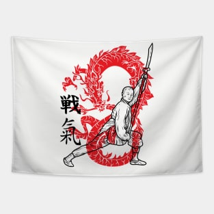 Kung Fu Red Dragon Martial Arts Tapestry