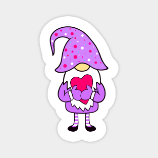 VALENTINE Gnome Purple Magnet