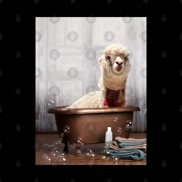 Llama in the Bathtub by DomoINK