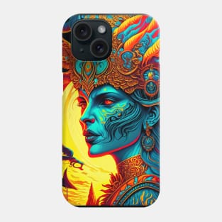 "Psychedelic Haunts: Unique and Colorful Halloween Horrors" Phone Case