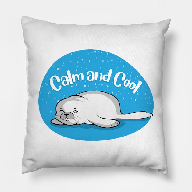 Seal Calm and Cool Pillow by playlite