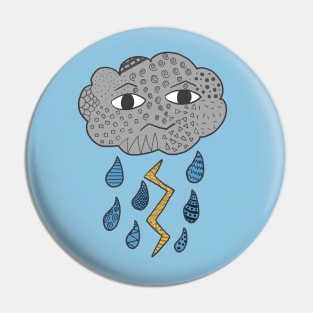 Patterned Raincloud Pin