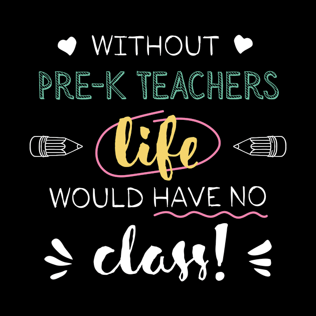 Without Pre-K Teachers Gift Idea - Funny Quote - No Class by BetterManufaktur