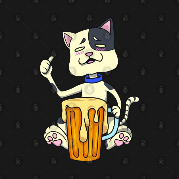 Cheers - Cat drinking beer - Beer festival by Modern Medieval Design