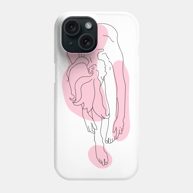 Abstract female portrait by line art. Young girl modern hand drawn illustration. Phone Case by Olga Berlet