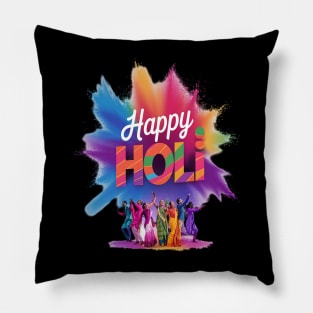 Happy Holi Festival of Colors India Hindu Pillow