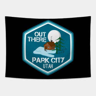 Out There Park City Cabin Blue Tapestry